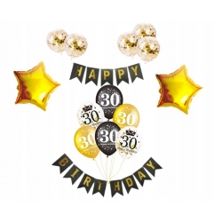 Zestaw balonów urodzinowych 30 -58 elementów.